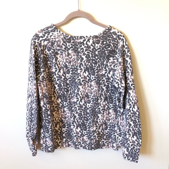 Joie • Animal Print French Terry Sweatshirt - Picture 4 of 7